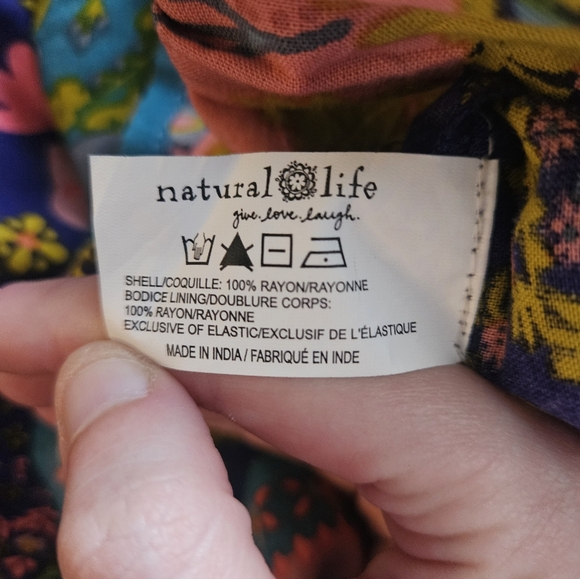 NWT Natural Life Bohemian Rainbow Floral Smocked Back Floral Tricia Maxi Dress - Picture 11 of 12